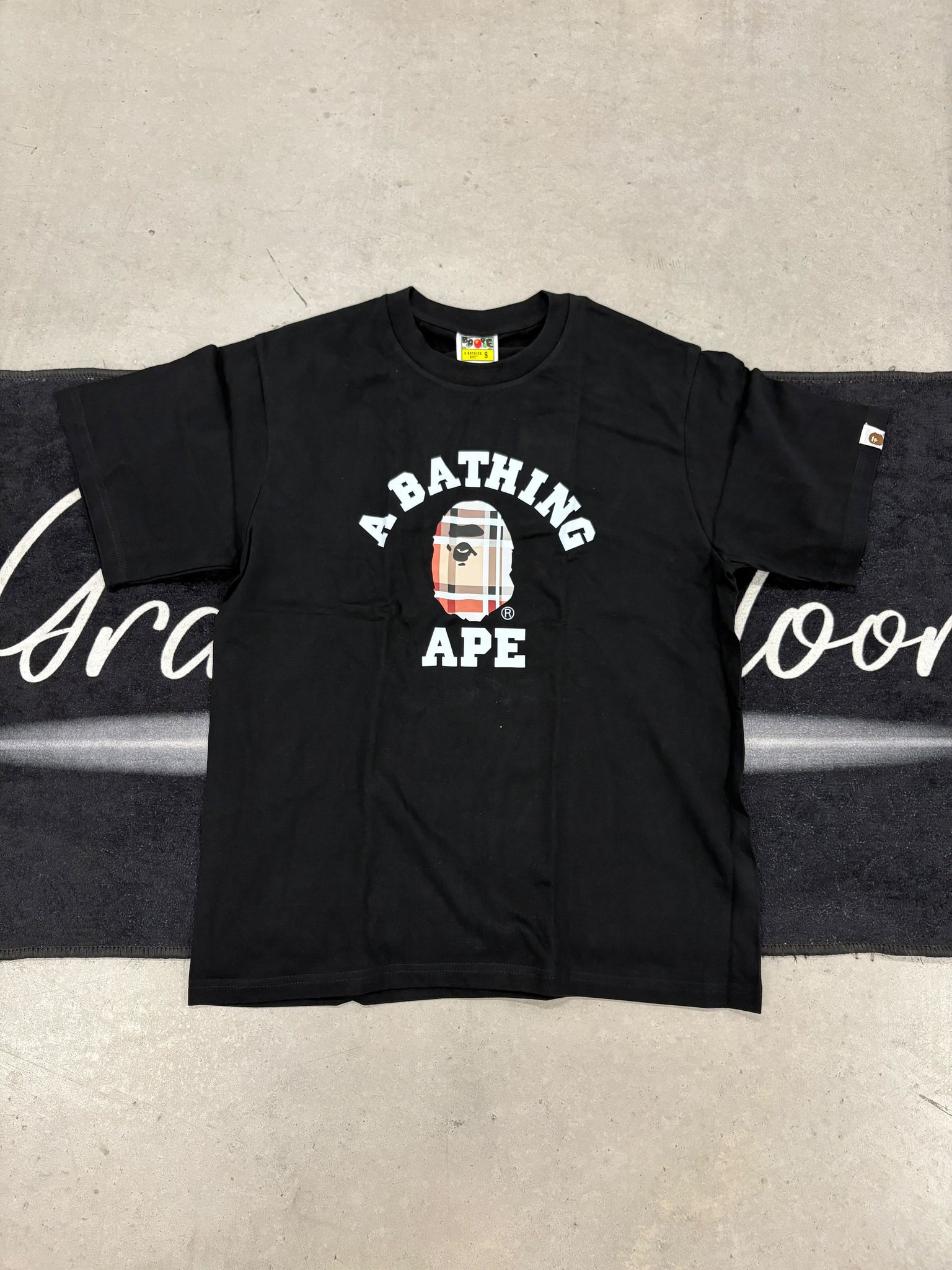 Bape “black Burberry curved” shirt