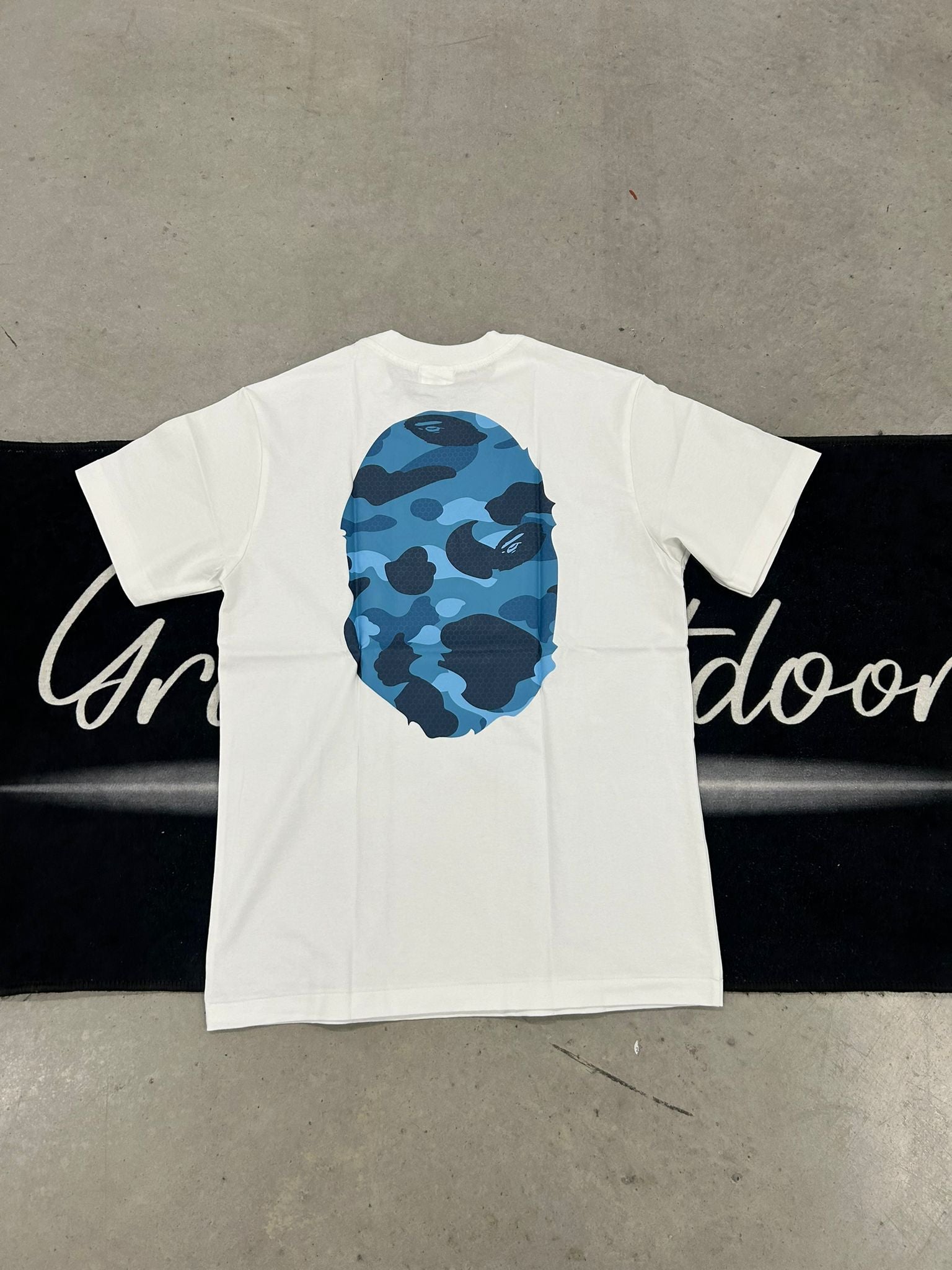 Bape "Blue Camo Print" White shirt