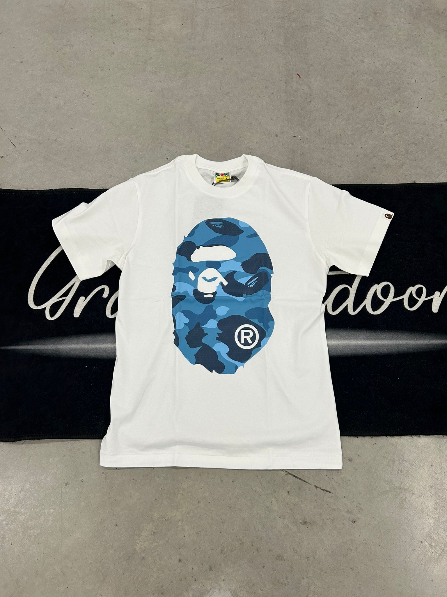 Bape "Blue Camo Print" White shirt