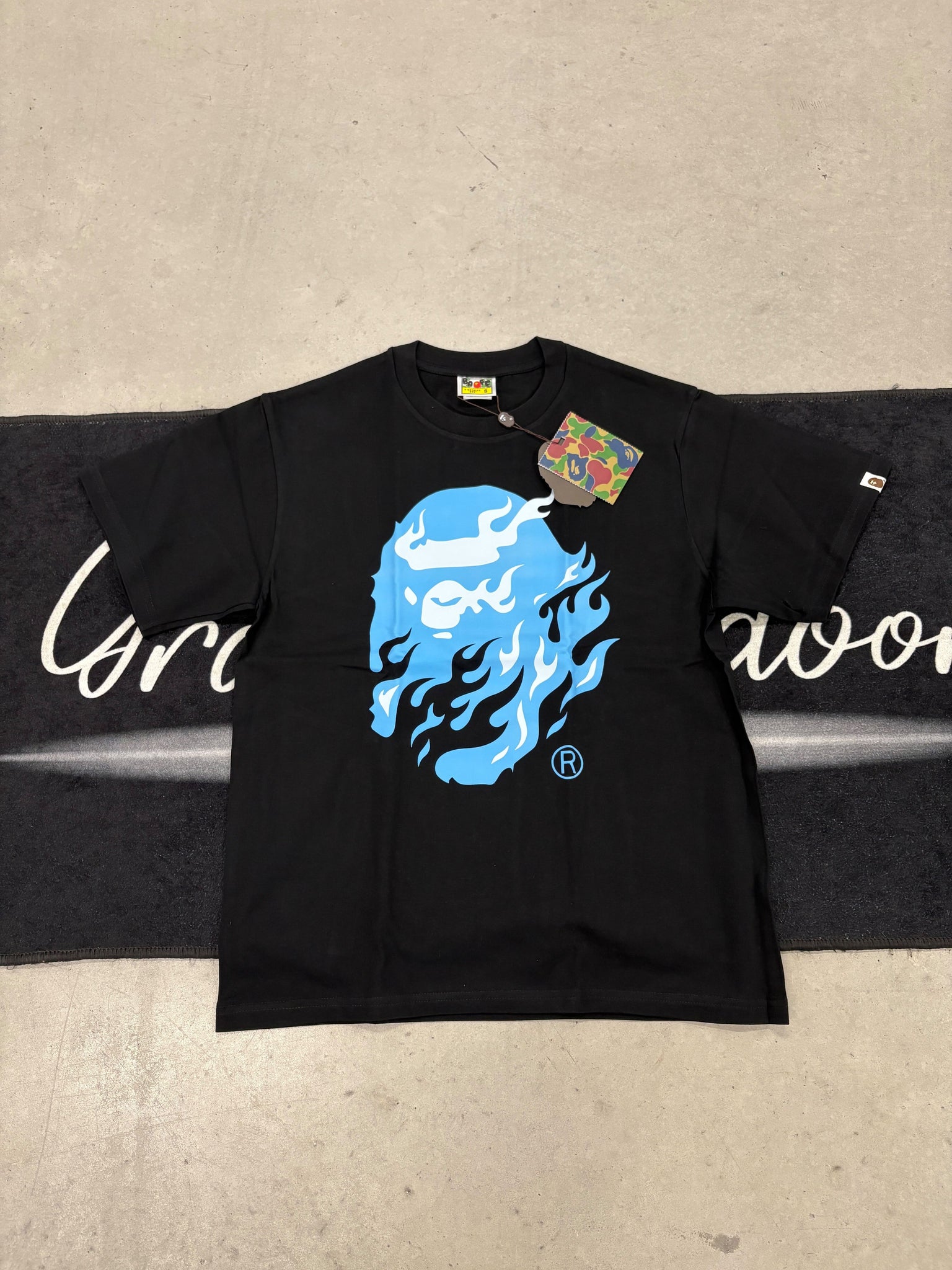 Bape “Blue Flame Black” shirt