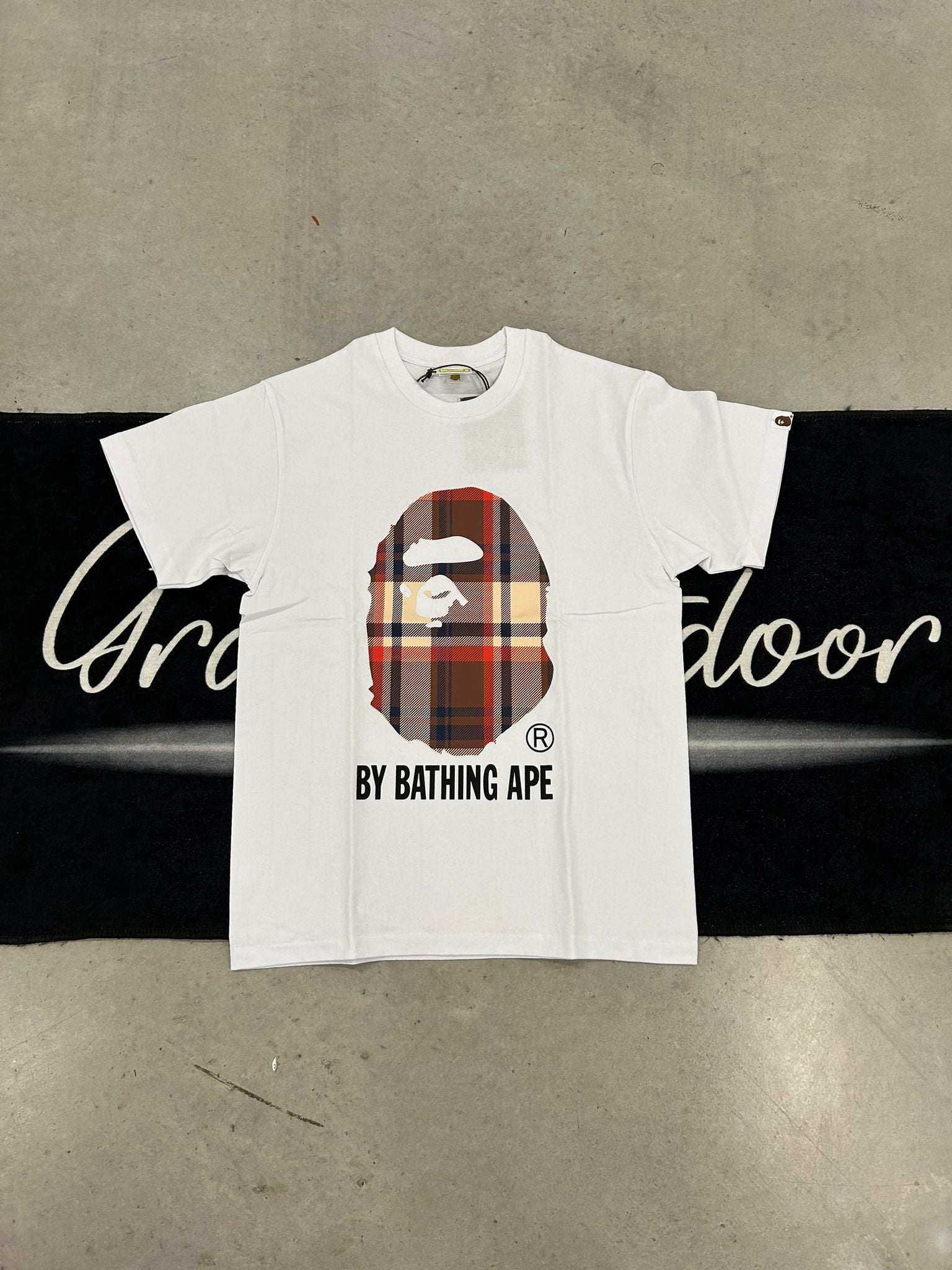 Bape "burberry print by bathing ape white" shirt