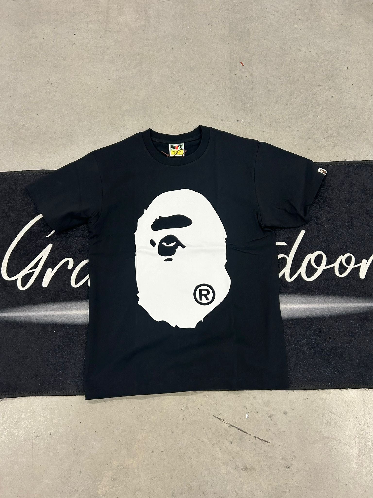 Bape "White Ape Print" Black shirt