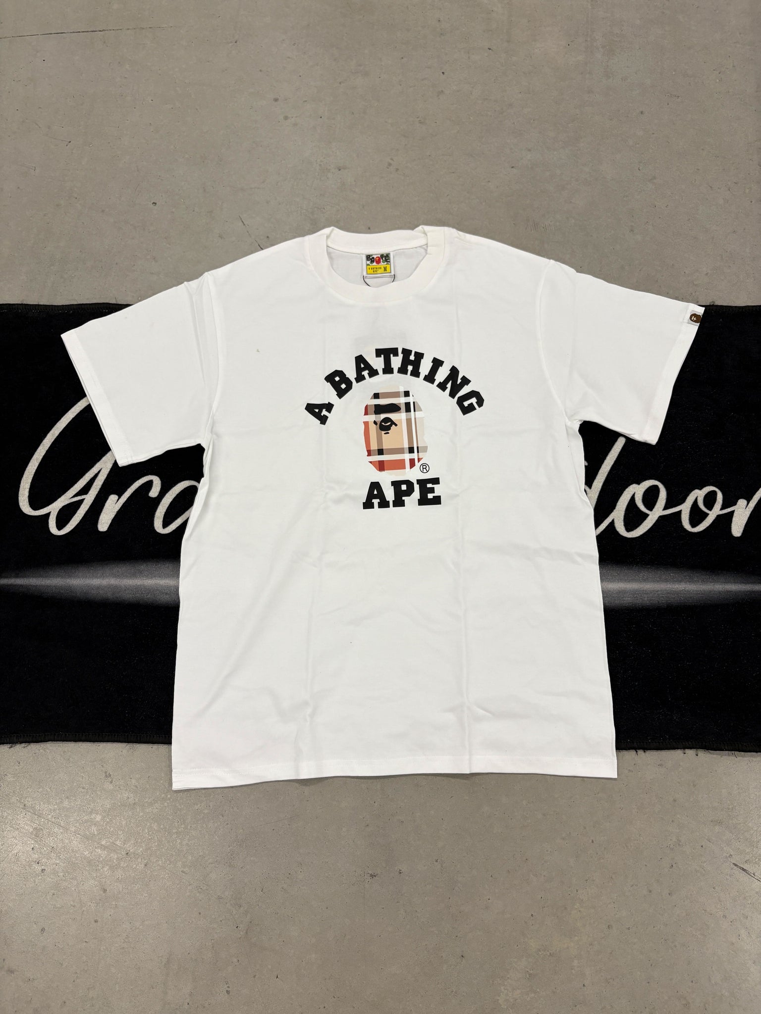 Bape “white Burberry curved” shirt