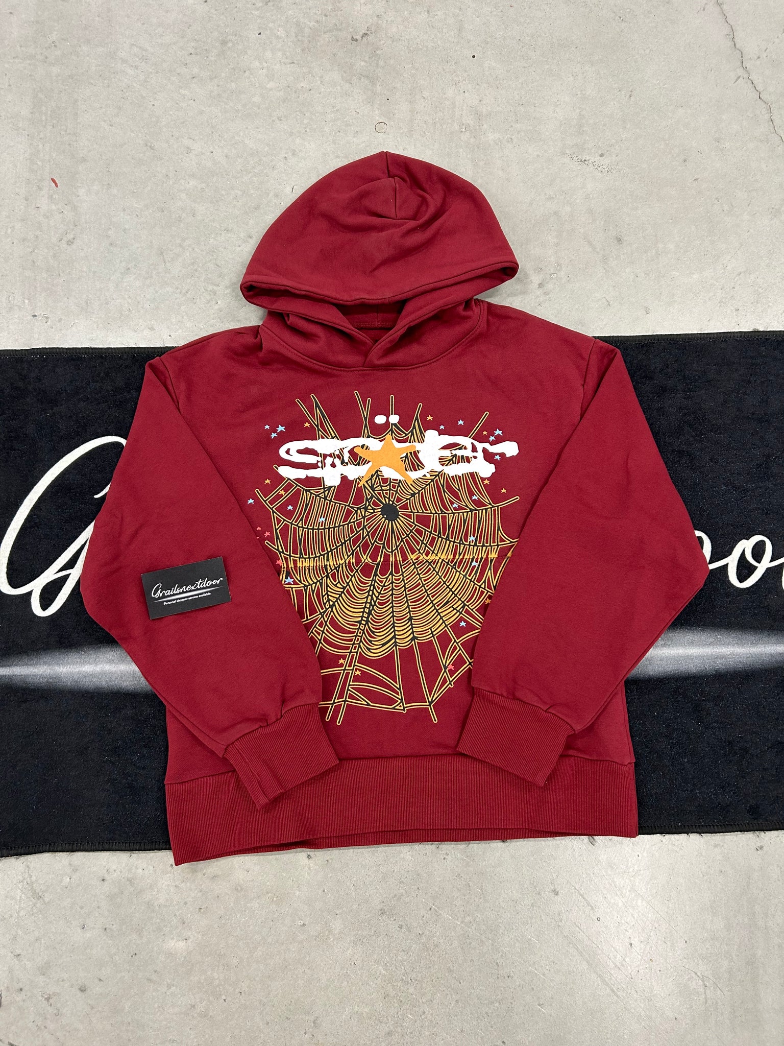 Sp5der “maroon” hoodie