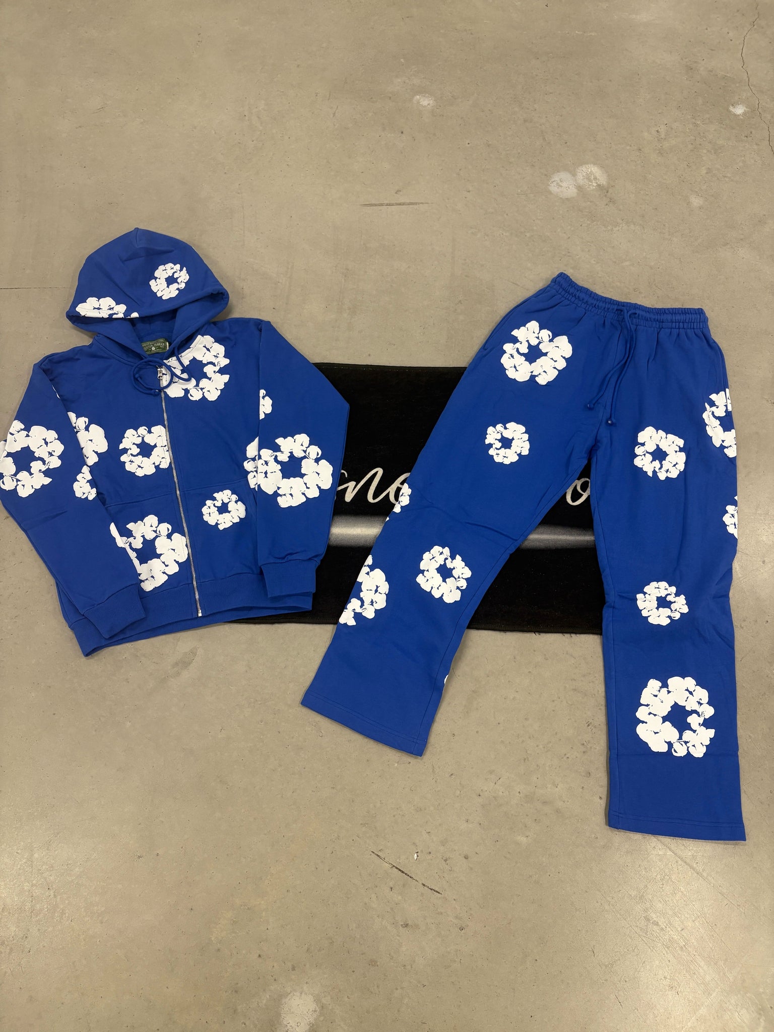 Denim Tears Blue Zip-Up Open-Cut Tracksuit