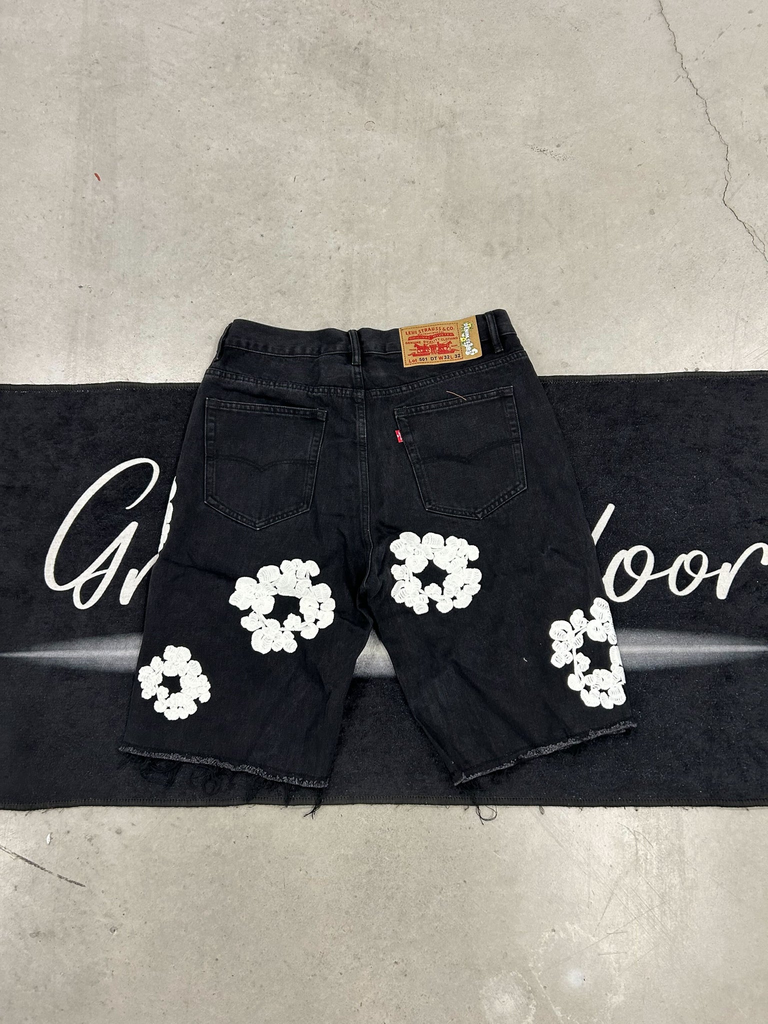 Denim Tears "black denim" shorts