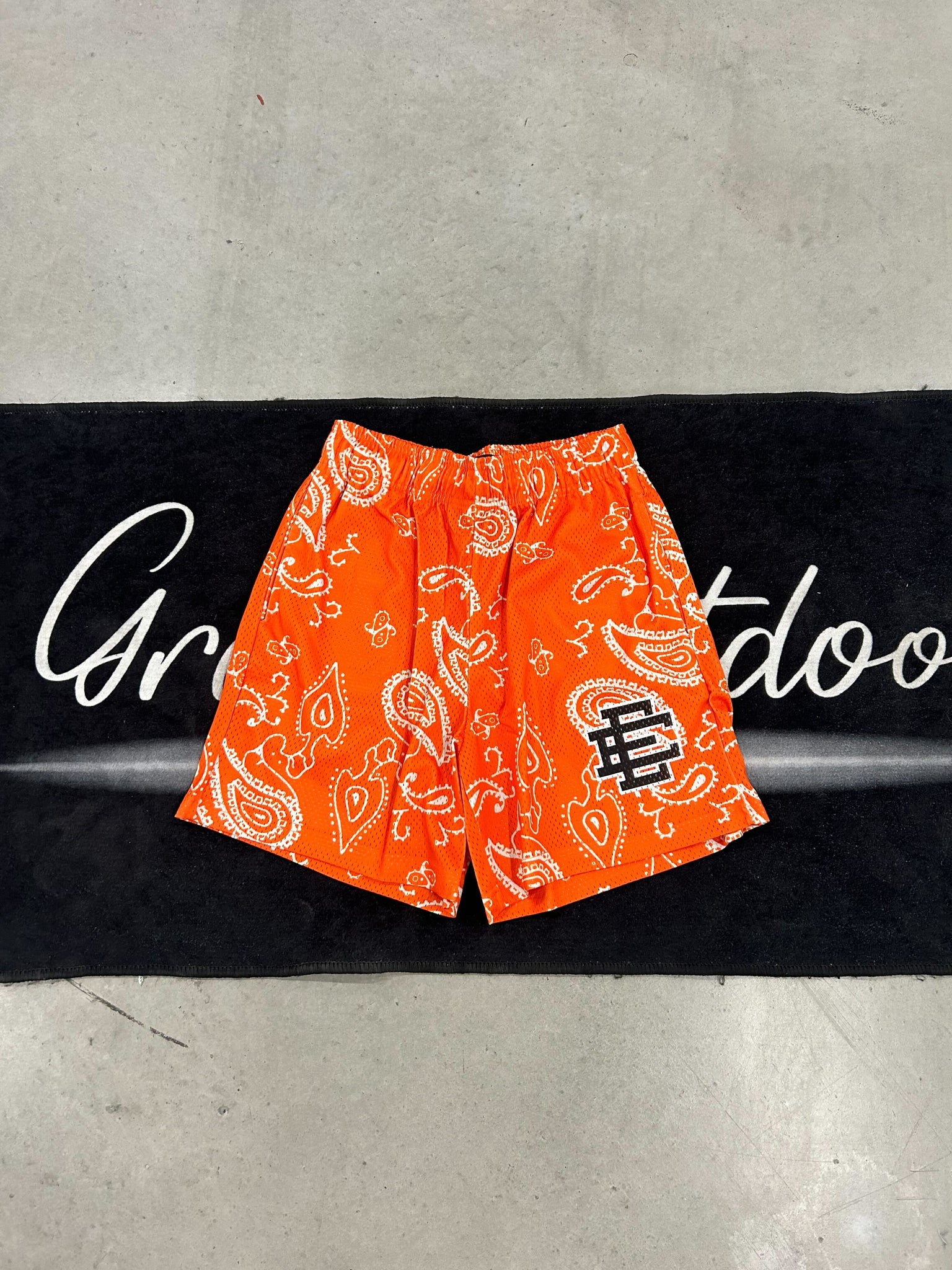 Eric Emmanuel "orange bandana" shorts