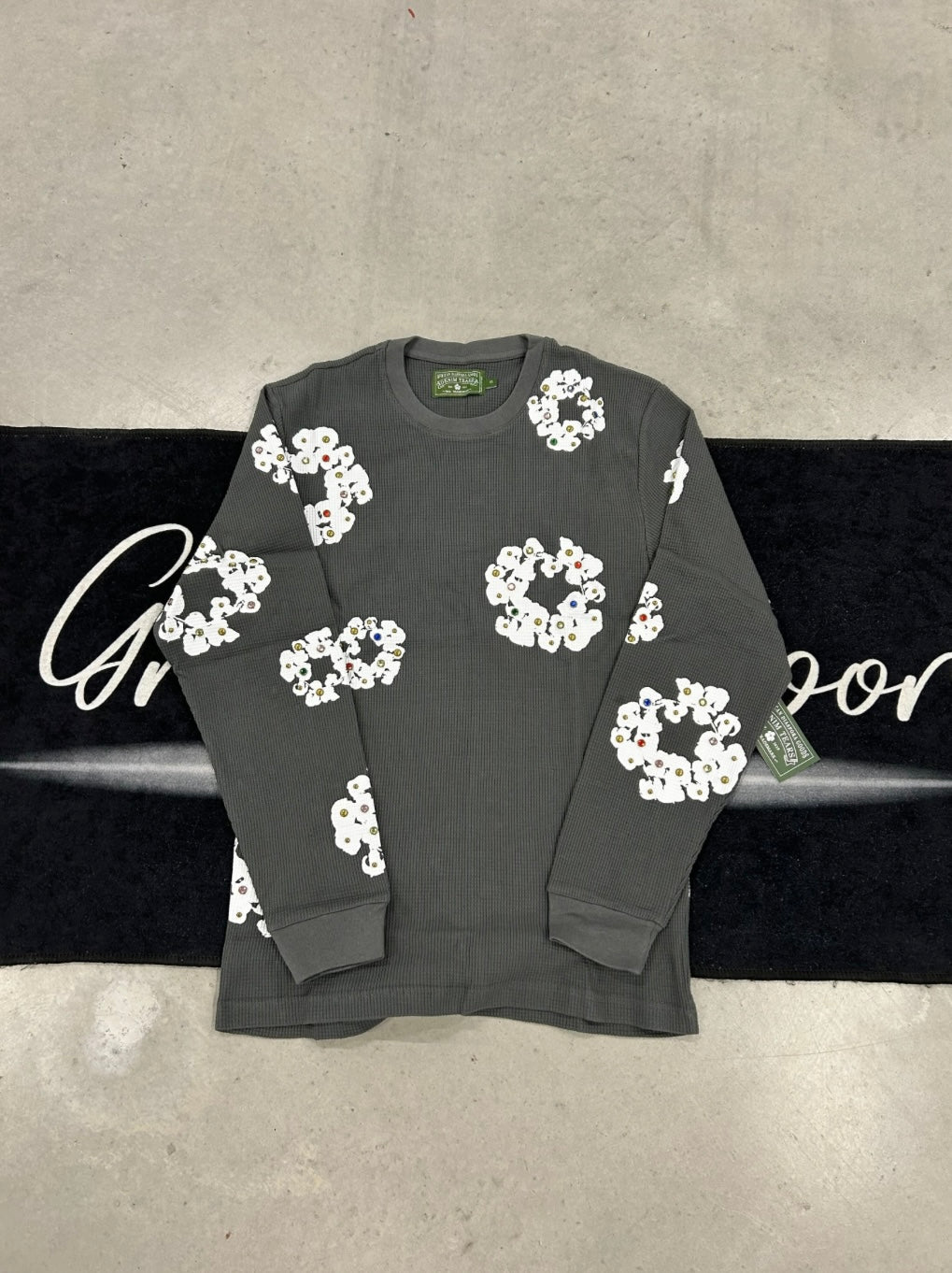 Denim Tears “Vintage Black Rhinestone Thermal” Longsleeve