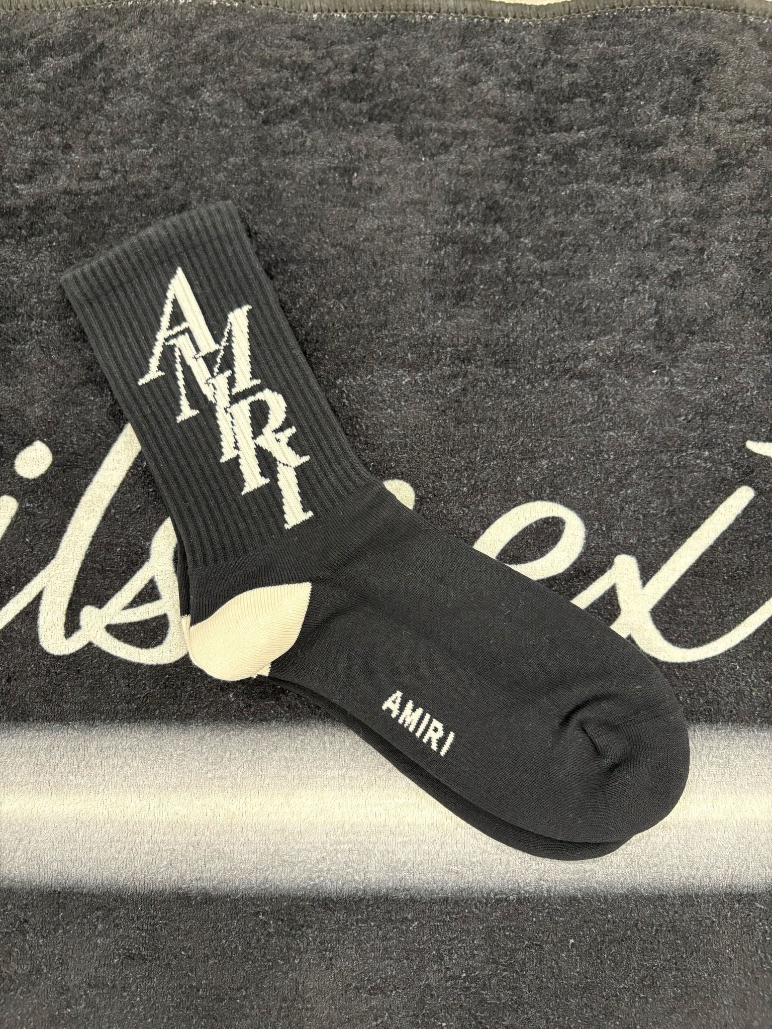Amiri “black logo” socks