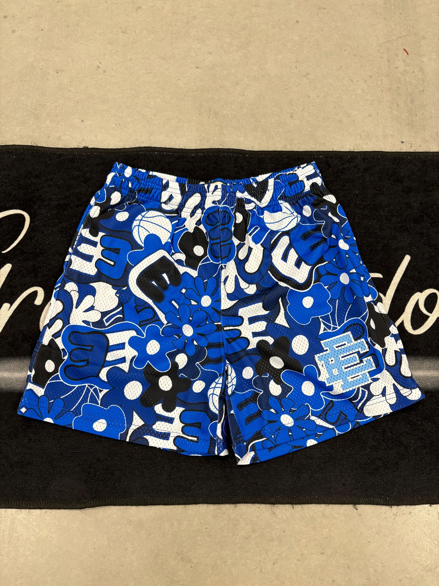 Eric Emmanuel “blue graffiti” shorts