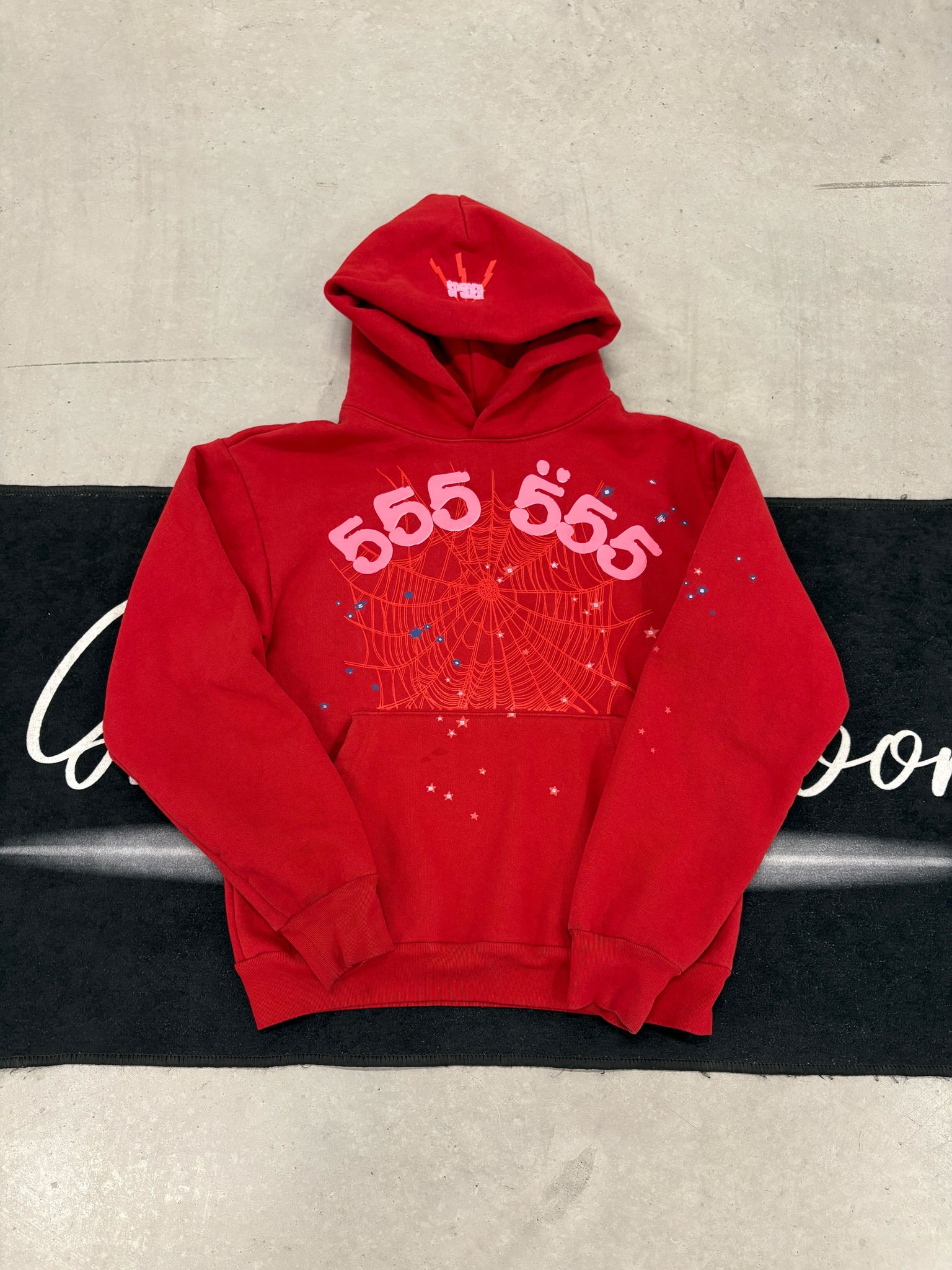 Sp5der “red 55” hoodie (used)