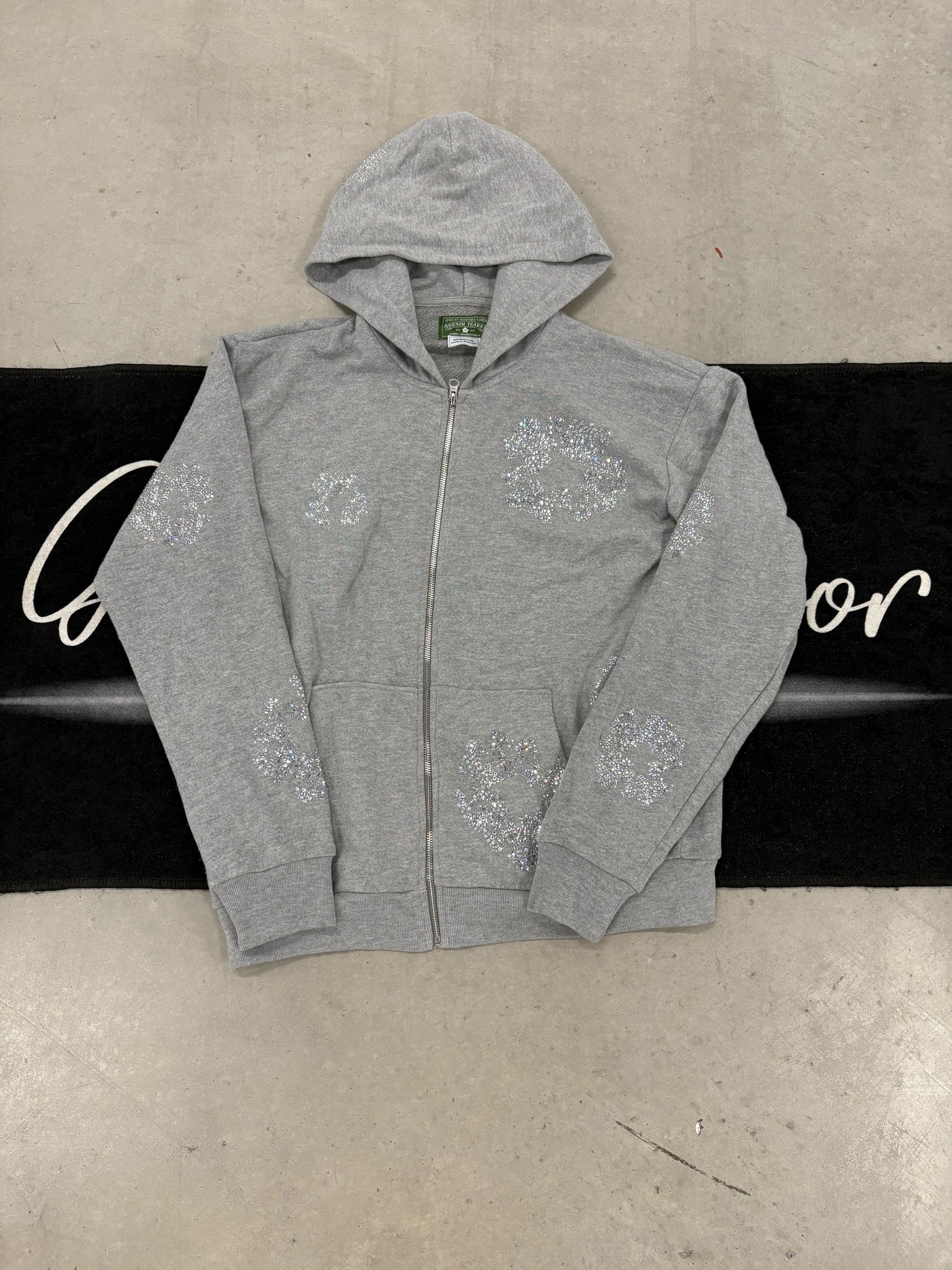 Denim Tears "Grey Rhinestone" Hoodie (used)
