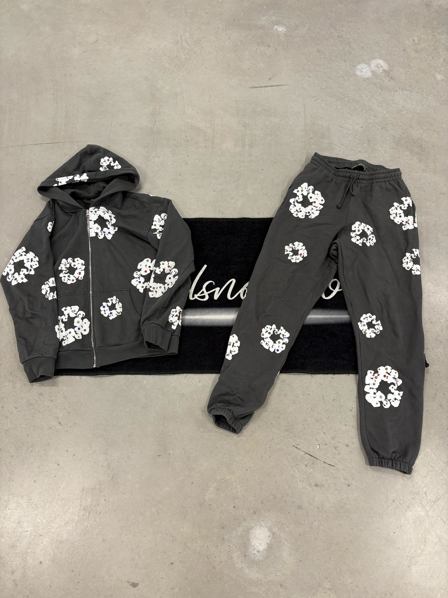 Denim Tears "Vintage Black Rhinestone Zip" Tracksuit (used)