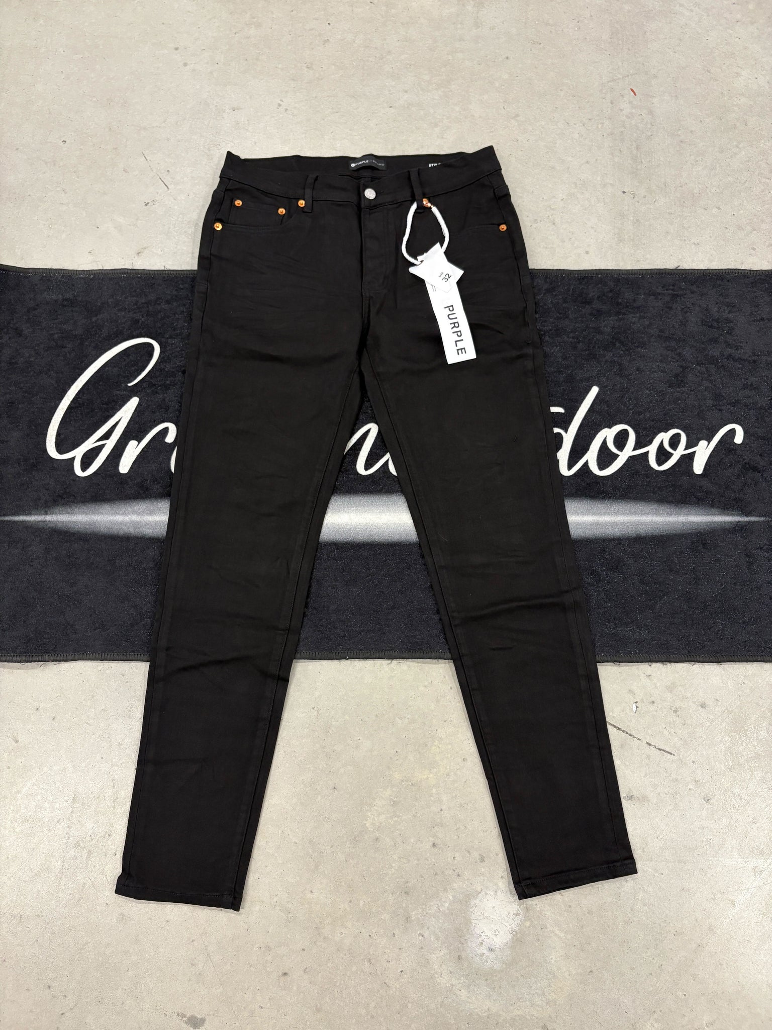 Purple "plain black" jeans