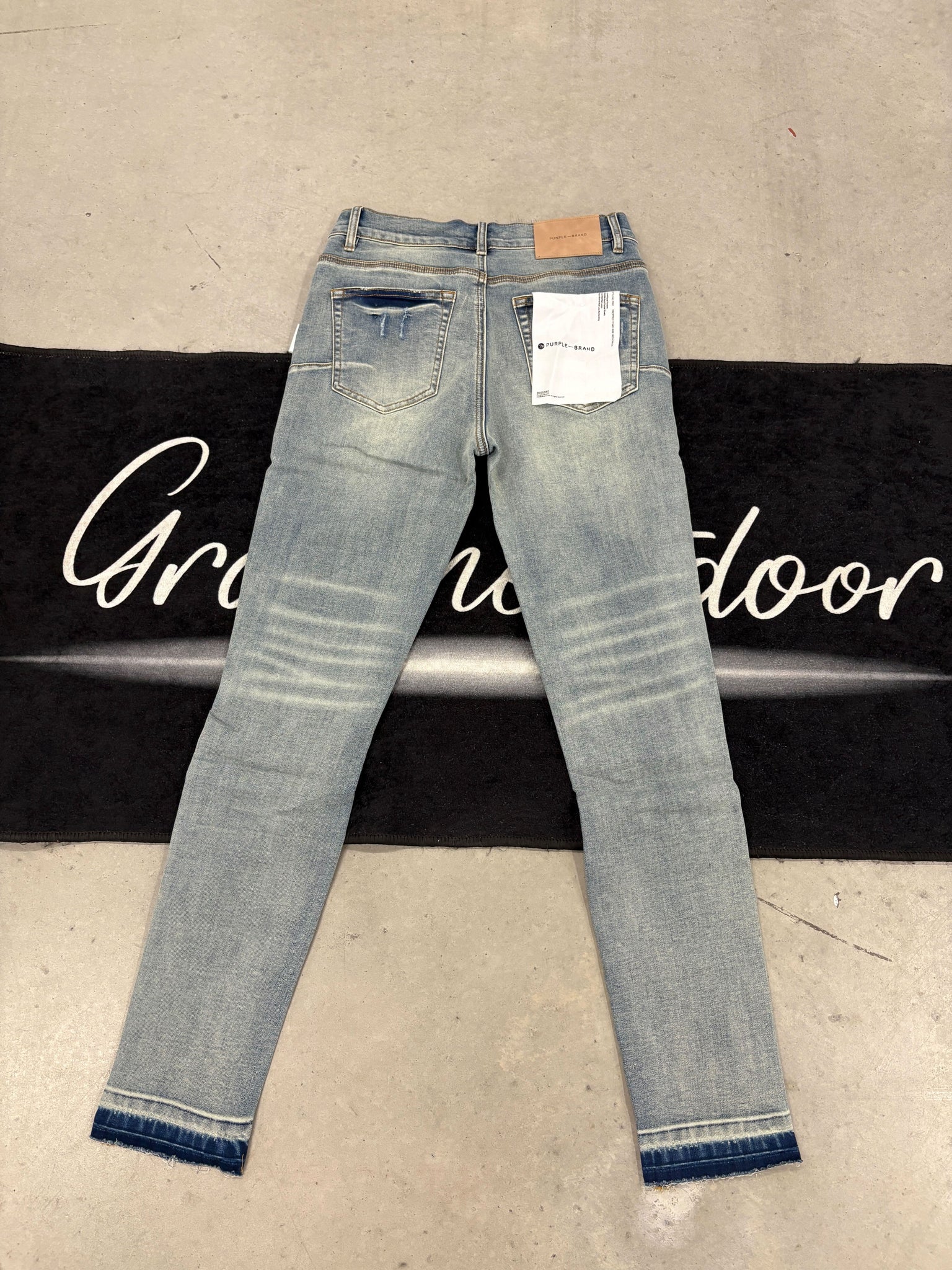 Purple "washed blue distressed" jeans
