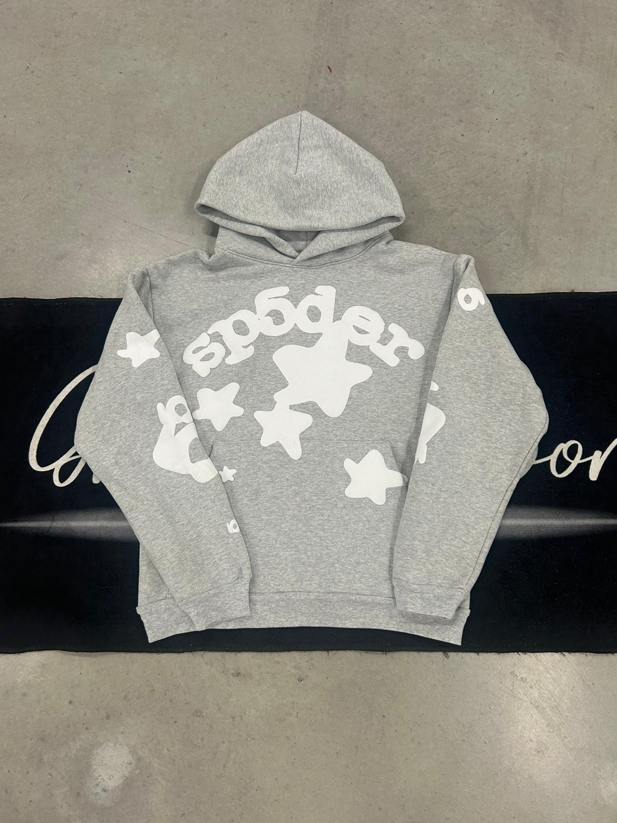 Sp5der "grey beluga" hoodie