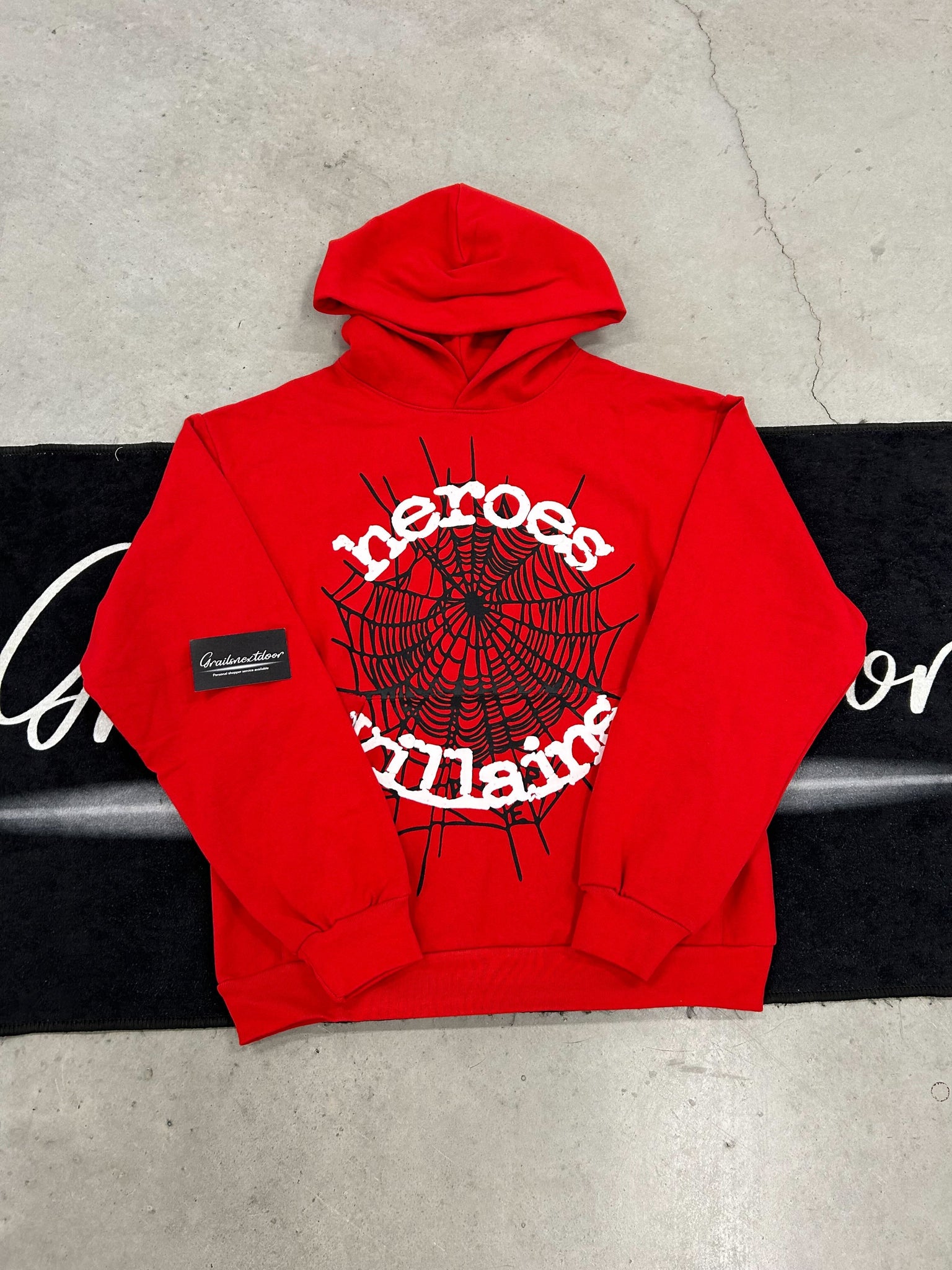 Sp5der "heroes and villains red" hoodie