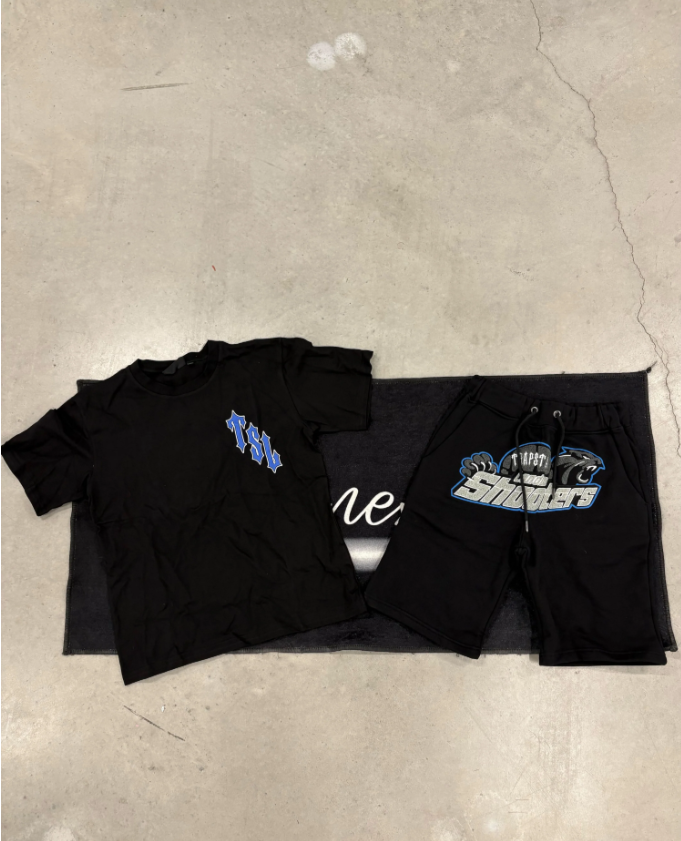 Trapstar Shooter Black Shirt and Short Set