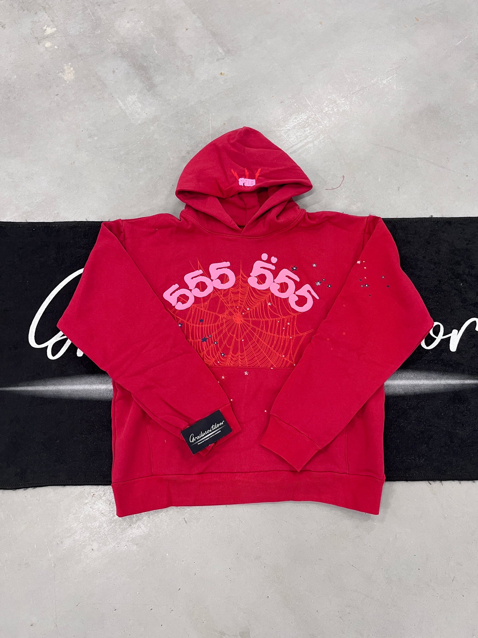 Sp5der "red 555" hoodie